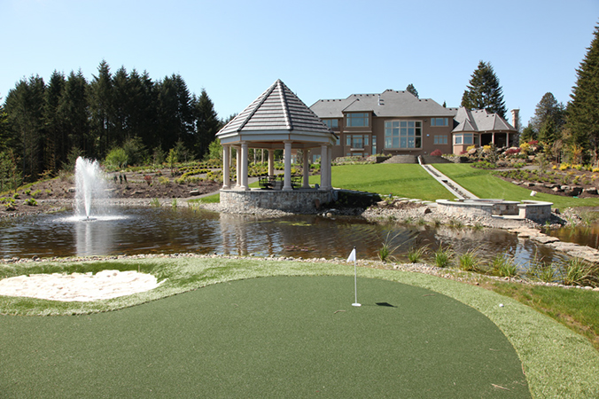 golf course on lake