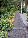 gravel path with cobble edging